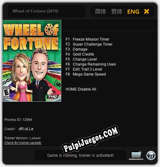 Wheel of Fortune (2010): Cheats, Trainer +8 [dR.oLLe]