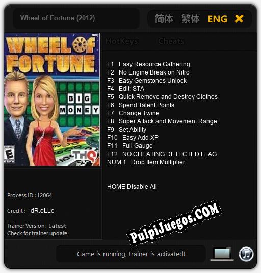 Wheel of Fortune (2012): Trainer +13 [v1.2]