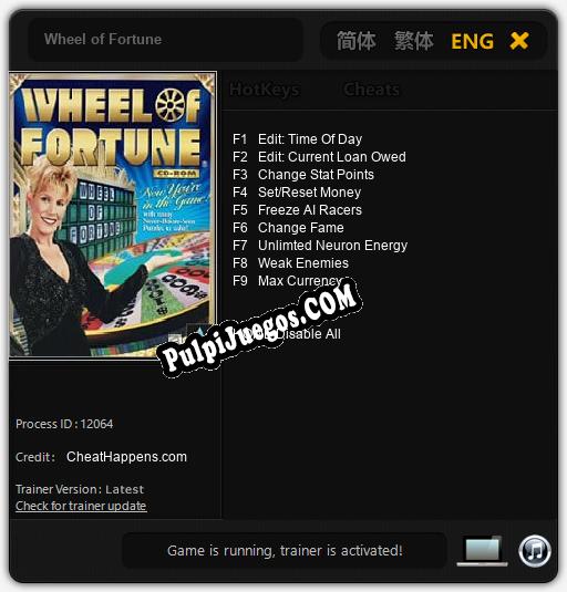 Wheel of Fortune: Cheats, Trainer +9 [CheatHappens.com]