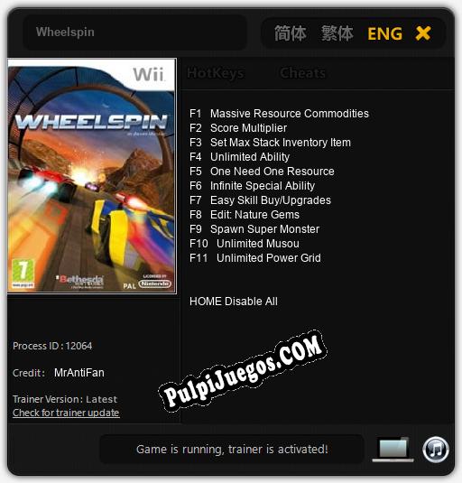 Wheelspin: Trainer +11 [v1.3]