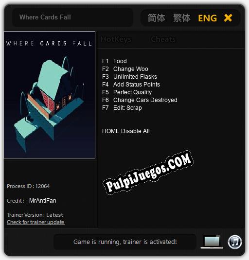 Where Cards Fall: Cheats, Trainer +7 [MrAntiFan]