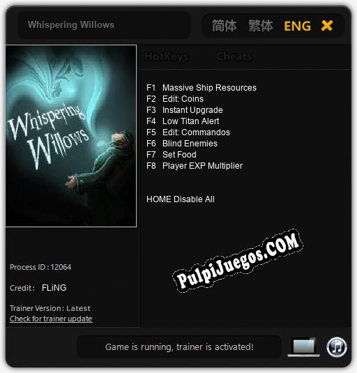 Whispering Willows: Trainer +8 [v1.3]