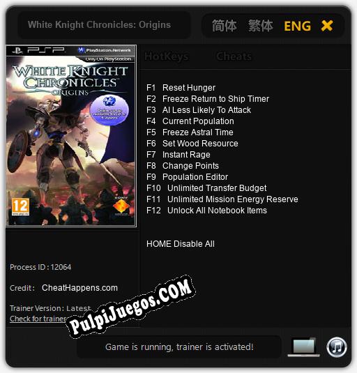 Entrenador liberado a White Knight Chronicles: Origins [v1.0.2]