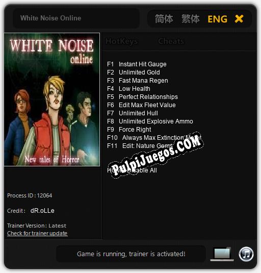 White Noise Online: Cheats, Trainer +11 [dR.oLLe]