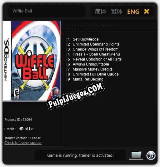 Wiffle Ball: Cheats, Trainer +9 [dR.oLLe]