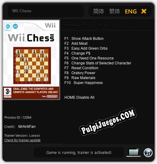 Wii Chess: Cheats, Trainer +10 [MrAntiFan]