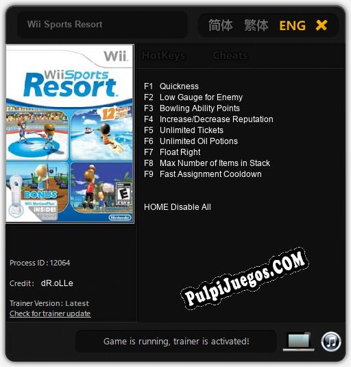 Entrenador liberado a Wii Sports Resort [v1.0.3]