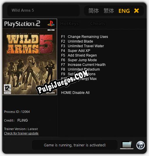 Entrenador liberado a Wild Arms 5 [v1.0.8]