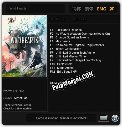 Wild Hearts: Treinador (V1.0.57)