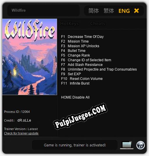 Wildfire: Cheats, Trainer +11 [dR.oLLe]