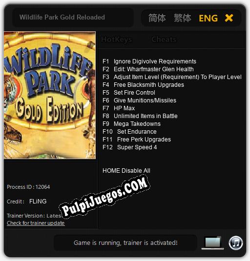 Entrenador liberado a Wildlife Park Gold Reloaded [v1.0.9]