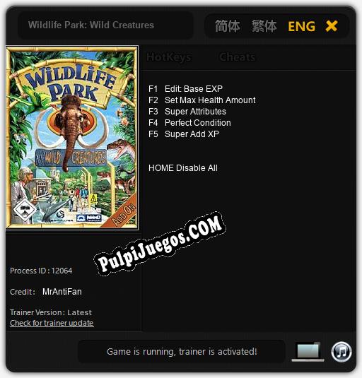 Wildlife Park: Wild Creatures: Trainer +5 [v1.9]