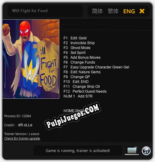 Entrenador liberado a Will Fight for Food [v1.0.3]