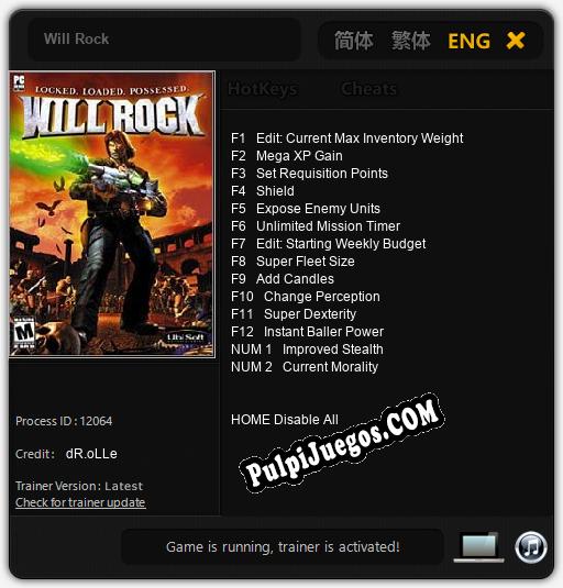 Entrenador liberado a Will Rock [v1.0.1]