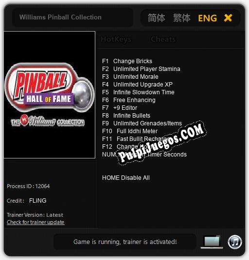 Williams Pinball Collection: Cheats, Trainer +13 [FLiNG]