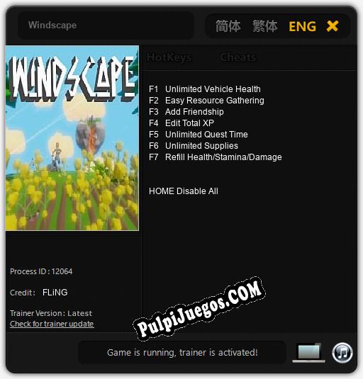 Entrenador liberado a Windscape [v1.0.1]