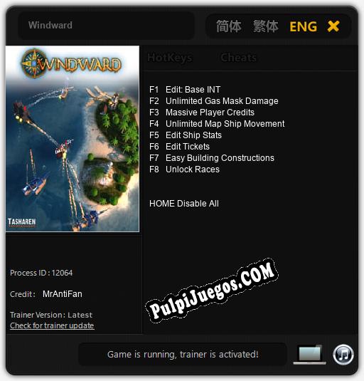 Windward: Trainer +8 [v1.3]