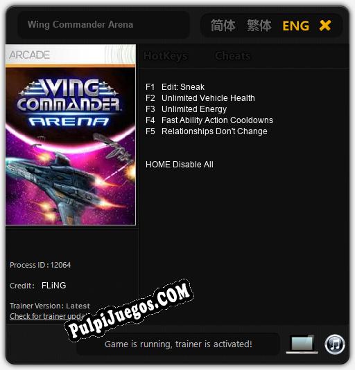 Wing Commander Arena: Trainer +5 [v1.7]