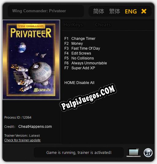 Wing Commander: Privateer: Trainer +7 [v1.6]