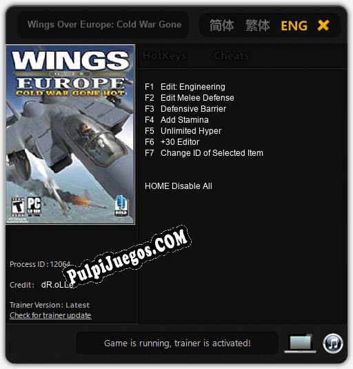 Wings Over Europe: Cold War Gone Hot: Cheats, Trainer +7 [dR.oLLe]