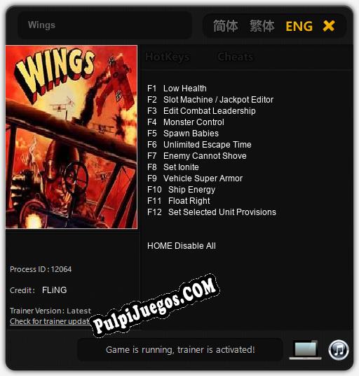 Wings: Cheats, Trainer +12 [FLiNG]