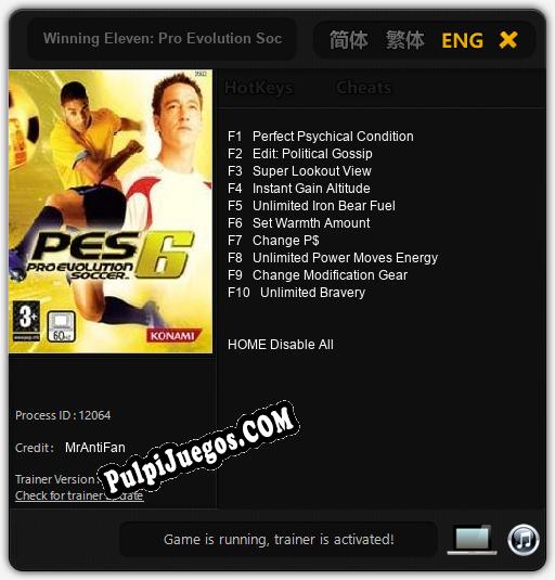 Winning Eleven: Pro Evolution Soccer 2007: Treinador (V1.0.7)