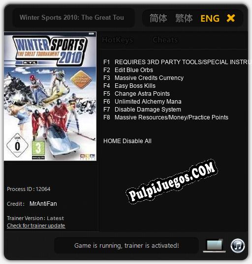 Winter Sports 2010: The Great Tournament: Treinador (V1.0.66)