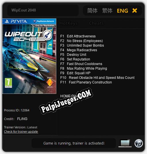 Entrenador liberado a WipEout 2048 [v1.0.8]