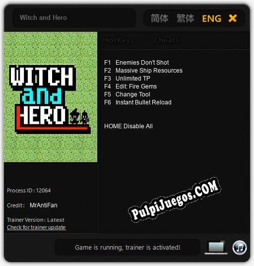 Entrenador liberado a Witch and Hero [v1.0.8]