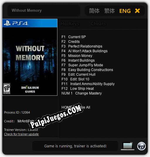 Entrenador liberado a Without Memory [v1.0.3]