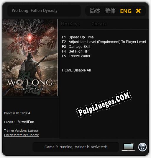 Wo Long: Fallen Dynasty: Trainer +5 [v1.3]