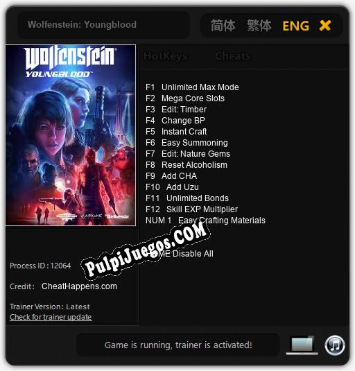 Wolfenstein: Youngblood: Cheats, Trainer +13 [CheatHappens.com]