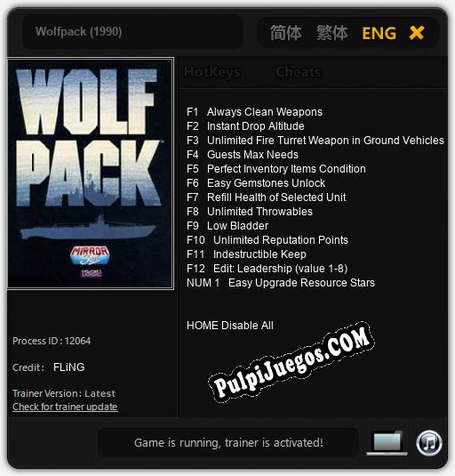 Wolfpack (1990): Cheats, Trainer +13 [FLiNG]