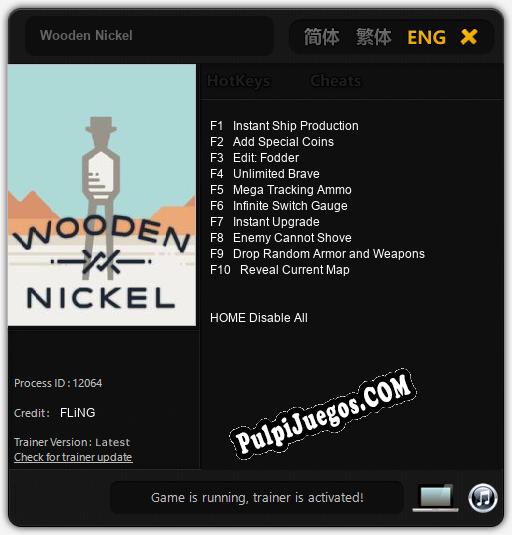 Wooden Nickel: Cheats, Trainer +10 [FLiNG]