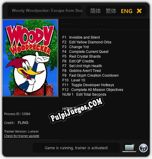 Woody Woodpecker: Escape from Buzz Buzzard Park: Treinador (V1.0.49)