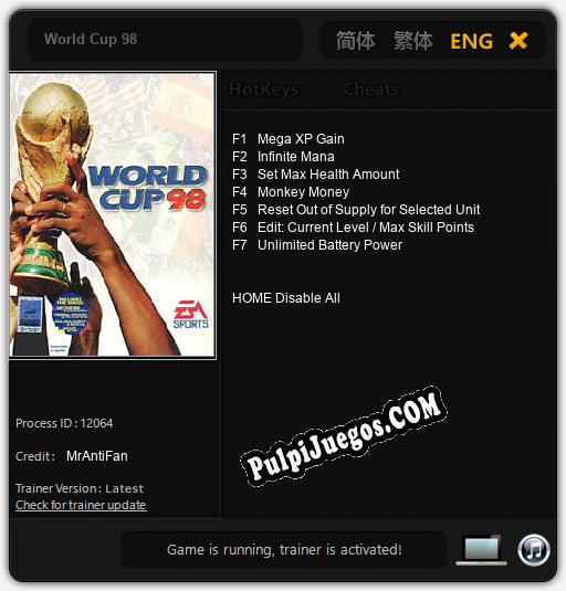 World Cup 98: Treinador (V1.0.73)