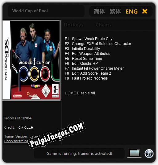 Entrenador liberado a World Cup of Pool [v1.0.9]