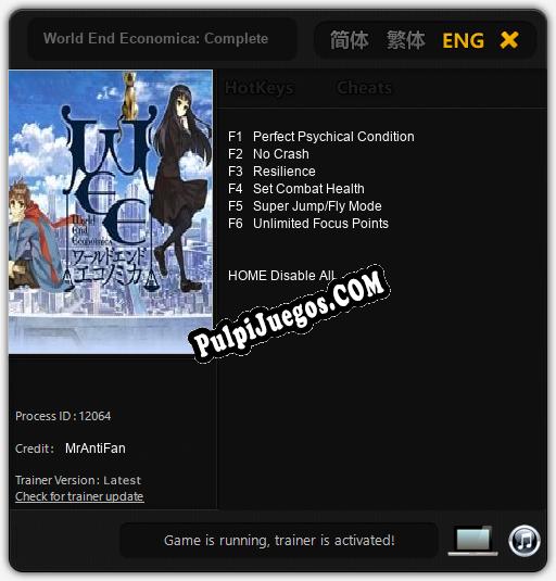 World End Economica: Complete: Cheats, Trainer +6 [MrAntiFan]