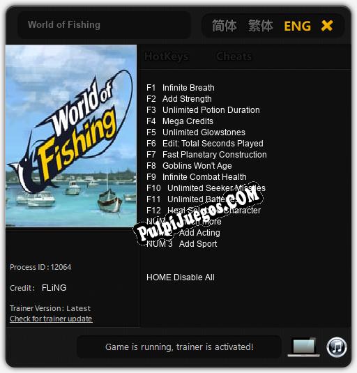 Entrenador liberado a World of Fishing [v1.0.6]