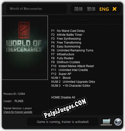 Entrenador liberado a World of Mercenaries [v1.0.9]