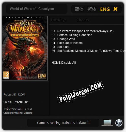 Entrenador liberado a World of Warcraft: Cataclysm [v1.0.9]