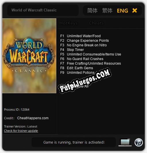 World of Warcraft Classic: Treinador (V1.0.26)