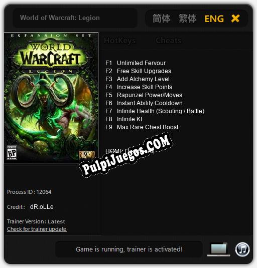 Entrenador liberado a World of Warcraft: Legion [v1.0.1]