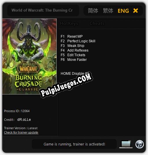 World of Warcraft: The Burning Crusade Classic: Cheats, Trainer +6 [dR.oLLe]