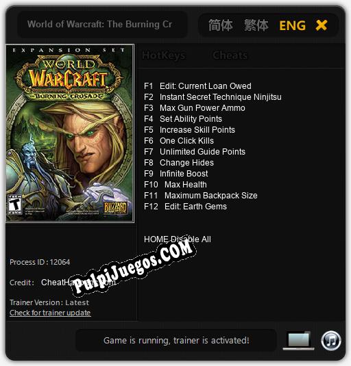 Entrenador liberado a World of Warcraft: The Burning Crusade [v1.0.4]