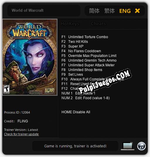 World of Warcraft: Treinador (V1.0.66)