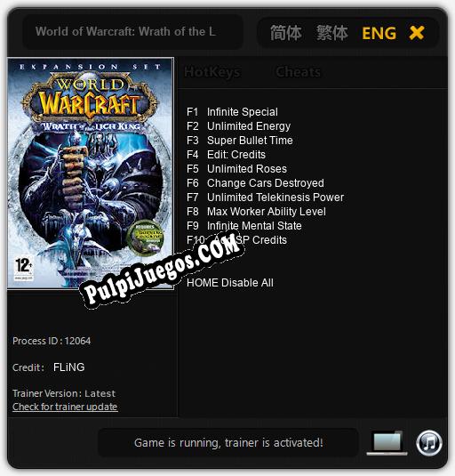 World of Warcraft: Wrath of the Lich King: Treinador (V1.0.42)