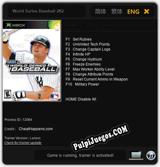 World Series Baseball 2K2: Treinador (V1.0.1)