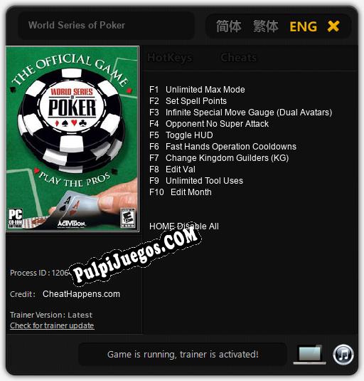 World Series of Poker: Cheats, Trainer +10 [CheatHappens.com]