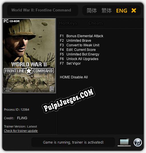 Entrenador liberado a World War II: Frontline Command [v1.0.5]